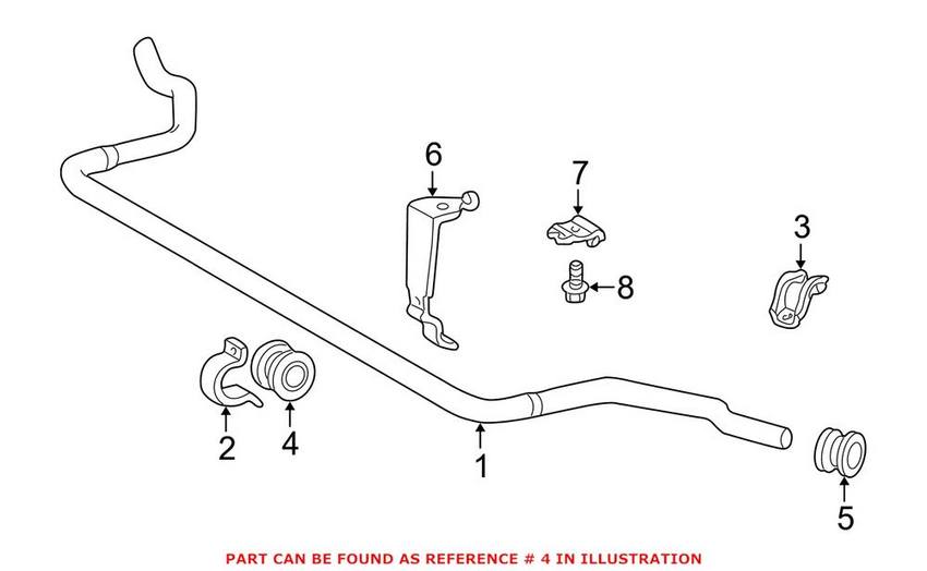 Mercedes Suspension Stabilizer Bar Bushing - Front 1243235485